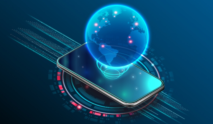Mobile global connection graphic