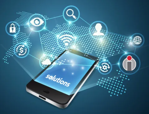 Mobile graphic with iconectiv solutions iconography